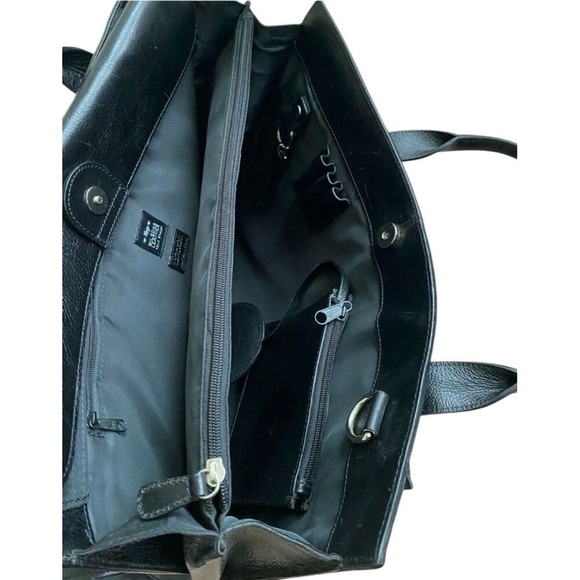 Wilsons Leather Pelle Studio Black Business Briefcase Laptop Handbag - Picture 10 of 16